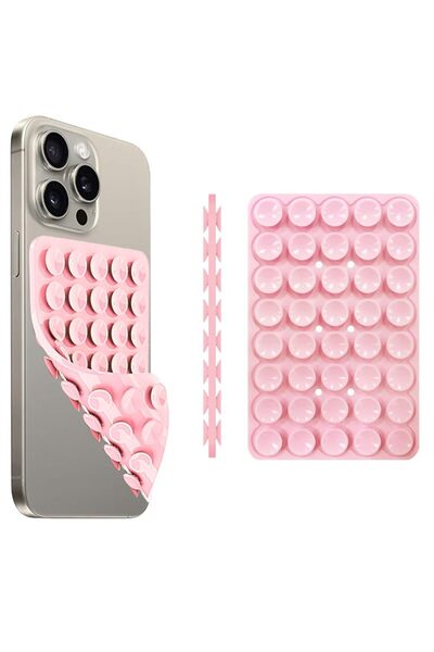 Choice5 1 Pack Light Pink 2 Pack Silicone Suction Cup Phone Case Mount Double...