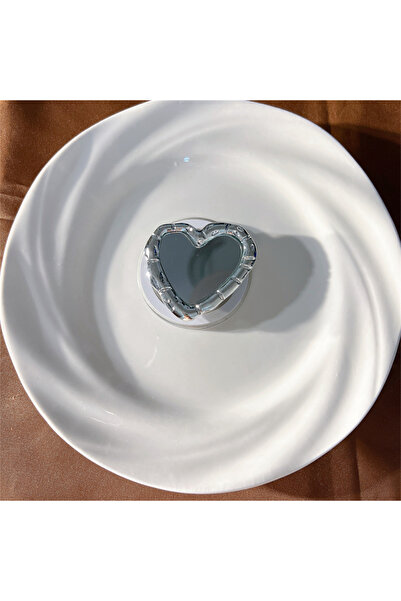 Choice11 حامل مغناطيسي للهاتف بتصميم قلب فضي بثنيات شكل مرآة، يدعم هاتف آيفون...