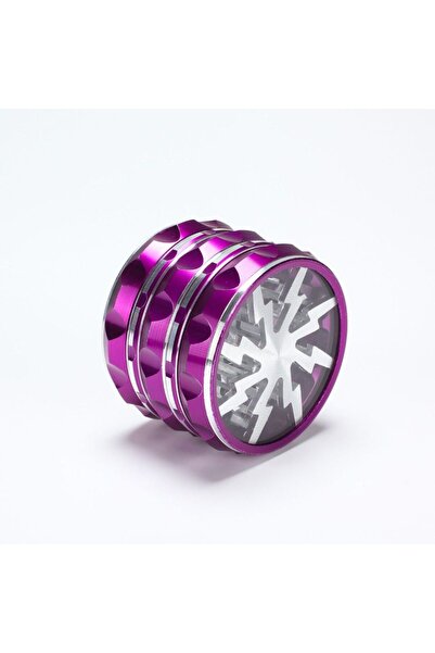 choice2 مطحنة يدوية من الألومنيوم، لون بنفسجي، مقاس 2.5 بوصة (65 مم)، بغطاء ش...