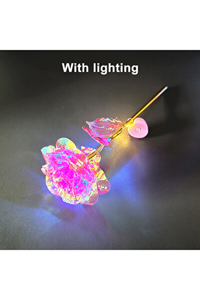 Choice1 هدية عيد الحب وعيد الأم من ورود صناعية مطلية برقائق معدنية عيار 24 قي...