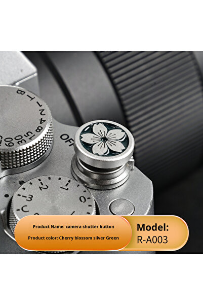 choice2 زر غالق معدني أخضر بنقشة زهرة الكرز لكاميرات فوجي ونيكون وكانون X100V...