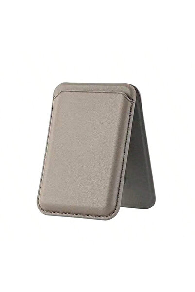 Choice8 محفظة جلد مغناطيسية رمادية اللون، متينة، مزودة بحافظة مخفية لحامل Mag...