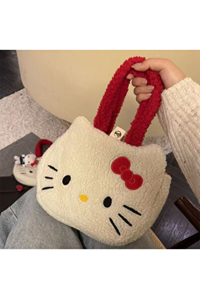 Choice حقيبة تخزين يابانية شتوية لطيفة بتصميم هيلو كيتي، حقيبة تسوق محمولة بت...
