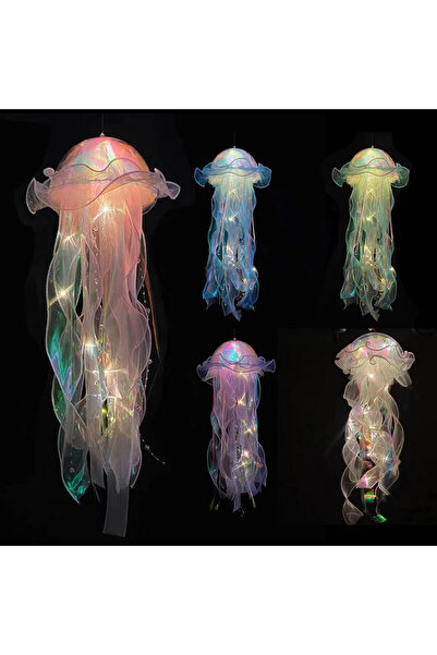 Choice1 MOJOYCE Multicolor Jellyfish Bedroom Light Lamp Button Battery Hangin...
