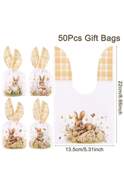 Choice as shown 50pcs 50Pcs Cartoon Rabbit Ear Candy Bag Easter Egg Gift Snac...
