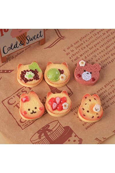 Choice ١٠ قطع متنوعة من مجسمات طعام مصغرة لبيت الدمى، على شكل أرنب/قطة/دب كرت...