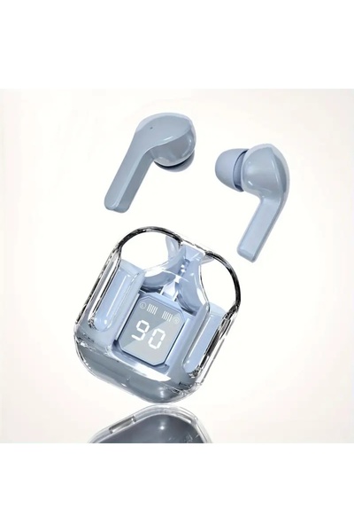 Choice1 Blue New Transparent Bluetooth 5.3 Headset With Long Battery Life Com...