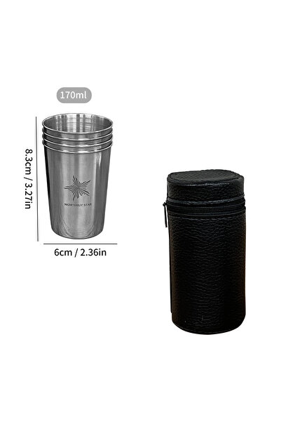 choice2 مجموعة أكواب وورثباي من الفولاذ المقاوم للصدأ، سعة 4 أكواب (أقل من 20...