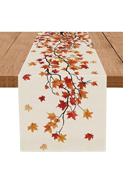 Choice4 150x33cm 1 Maple Leaf Seasonal Autumn Burlap Table Table Runner Decor...