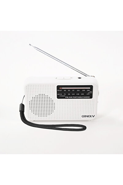 choice2 راديو صغير محمول أبيض اللون، يعمل ببطارية، يستقبل إشارات AM وFM، يتمي...