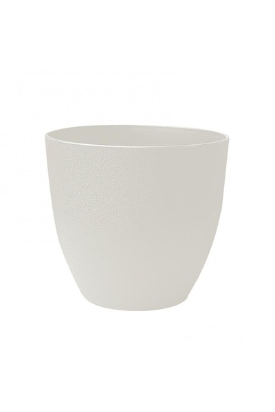 Choice1 وعاء زهور باي أبيض عملاق، مصنوع من حجر صناعي مصنفر، مناسب للشرفات ودي...