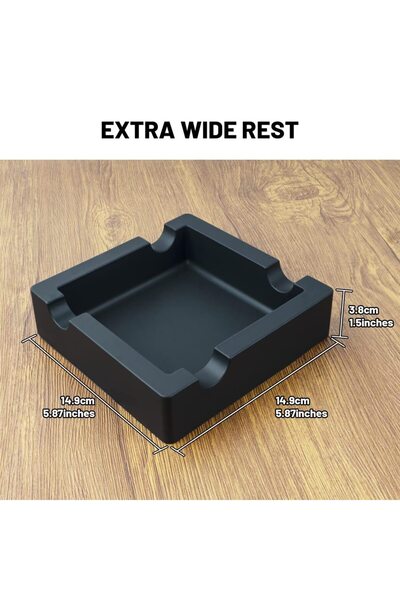 Choice Black Outdoor Silicone Cigar Ashtray Shatterproof and Heat-resistant S...