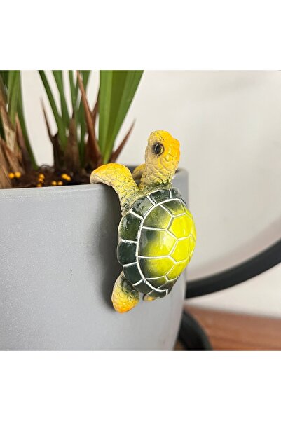 Choice زينة سلحفاة صغيرة من الراتنج، قطعة واحدة، بتصميم مستوحى من الساحل، هدي...