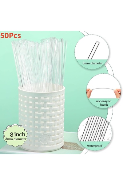 Choice3 شريط من 50 قطعة من أعواد المصاصات أكريليك، أعواد كيك بوبس، أعواد حلوى...