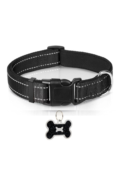 Choice11 S Black collar Dog Collar Nylon Soft Padded Adjustable Breathable Du...