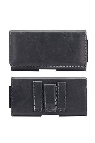Choice1 black Horizontal Universal Black PU Leather Belt Clip Holster Phone C...