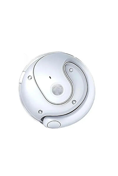 Choice3 سماعات رأس لاسلكية بيضاء، مريحة، مزودة بخطاف للأذن، تحكم باللمس، وميك...