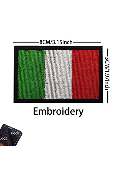 Choice11 HK46-24-Hei Bian Italy Flag Emblem Clothes Applique Embroidered Patc...