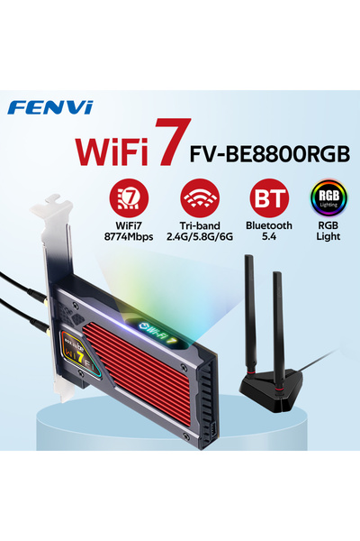 Choice WI-FI 7 FV-BE8800RGB FENVI WIFI 7 FV-BE8800RGB PCIE محول بطاقة واي فاي...
