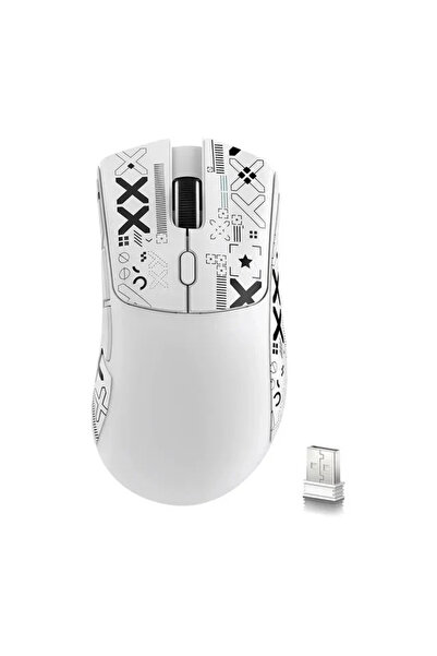 choice2 ماوس الألعاب اللاسلكي بلوتوث R1-White Attack Shark R1 2.4G USB بدقة 1...