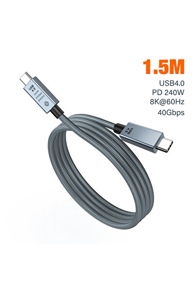 Choice Black 1.5m PD 3.1 240W USB4 Cable For Thunderbolt 3/4 8K HD 40Gbps 48V...