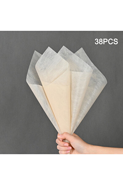 choice2 ورق تغليف زهور بيج اللون، 40 قطعة، مبطن قطن حليب شفاف، ورق تغليف زهور...
