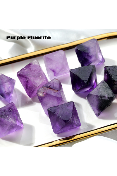 Choice قطعة واحدة من الكريستال الطبيعي الأرجواني، قطعة واحدة من حجر الفلوريت ...