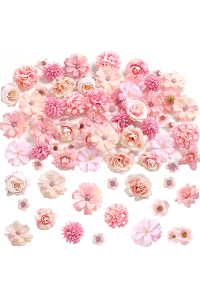 Choice3 45 قطعة من زهور الأقحوان الاصطناعية المصنوعة من حرير الأرجواني، وردية...