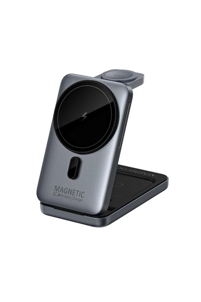 Choice1 حامل شحن لاسلكي مغناطيسي مكتبي 3 في 1 من فيكيفون، رمادي، متوافق مع ما...