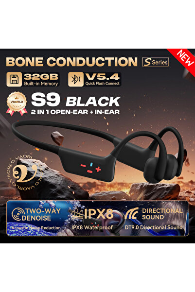 Choice سماعات رأس لاسلكية سوداء بسعة 32 جيجابايت، مقاومة للماء بمعيار IPX8، م...