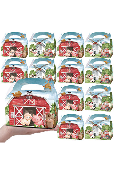 Choice مجموعة أخرى من 12 صندوق هدايا لحفلات حيوانات المزرعة، مناسبة لأعياد ال...