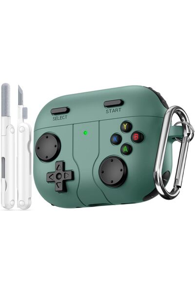 choice2 جراب ألعاب أخضر لسماعات AirPods Pro 3 إصدار 2025، جراب سيليكون واقٍ ج...