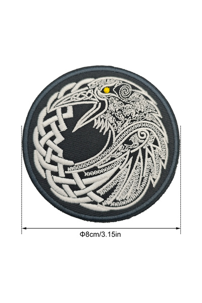 Choice 1pcs Viking Raven Embroidered Patch, Norse Odin Symbol Celtic Knot Tac...