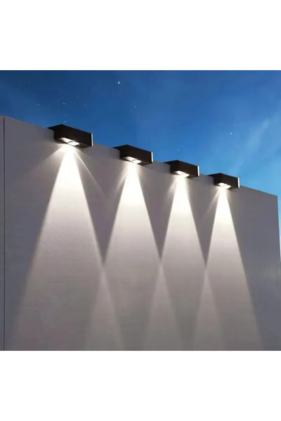 Choice3 0-5W Cold White black Solar Wall Lights Outdoor Square Solar Wireless...