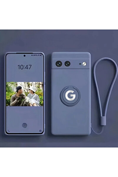 Choice جراب حامل حلقي دوار أصلي من السيليكون السائل بلون رمادي لافندر لهاتف ج...