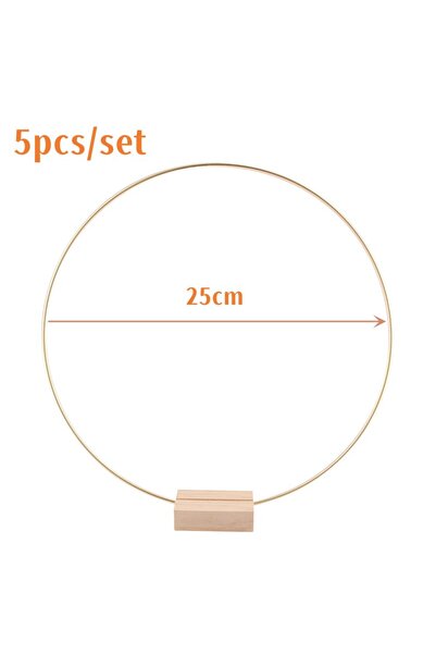 Choice1 25cm 5Pcs/Set Round Floral Hoop Metal Floral Hoops With Wooden Bases ...