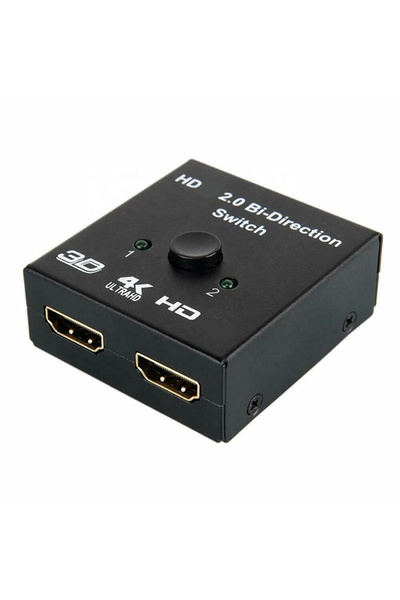 Choice موزع HDMI أسود اللون، منفذان، محول HDMI ثنائي الاتجاه، مدخل واحد ومخرج...