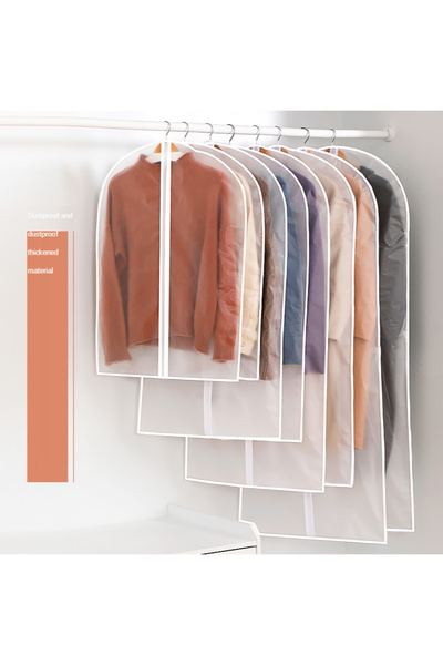 Choice غطاء أبيض بسحاب علوي 60 سم × 80 سم لتعليق الملابس، مناسب للفساتين والب...