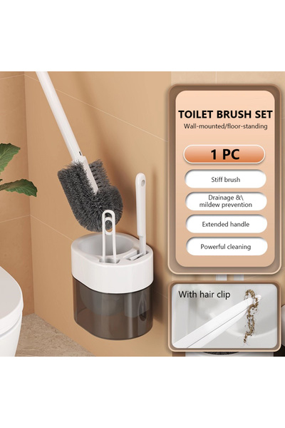 Choice طقم فرشاة مرحاض متعددة الوظائف مثبتة على الحائط بشعيرات سيليكون وحامل،...