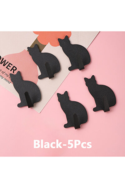 Choice4 خطافات سوداء - 5 قطع من خطافات القطط الملونة اللطيفة، خطافات معدنية ك...