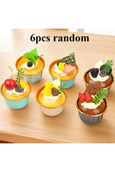 Choice 6pcs random 1/2/6pcs Fake Cake Soft Flavor Cake Model Simulation Props...