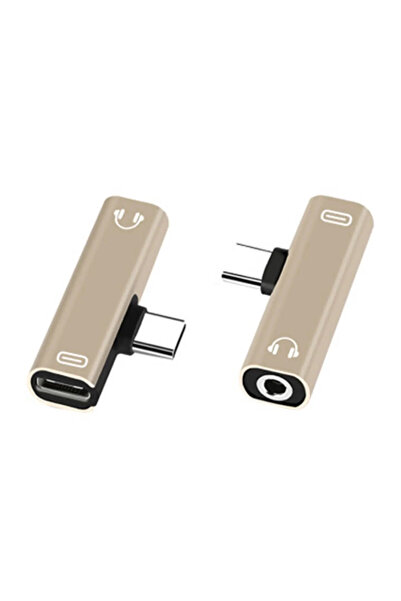 Choice3 Gold 2 IN1 Type C To 3.5mm Jack Earphone Charging Cable Audio Convert...