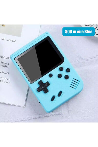 Choice ألعاب فيديو كلاسيكية صغيرة محمولة باللون الأزرق من كول، مزودة بـ 800 ل...