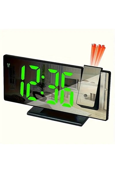 Choice4 ساعة إنذار إسقاطية متعددة الوظائف D2363-BG، ساعة ذكية مضيئة، شاشة رقم...