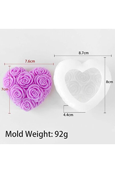 Choice large Valentine's Day Heart Rose Silicone Molds DIY Craft Tool for Aro...