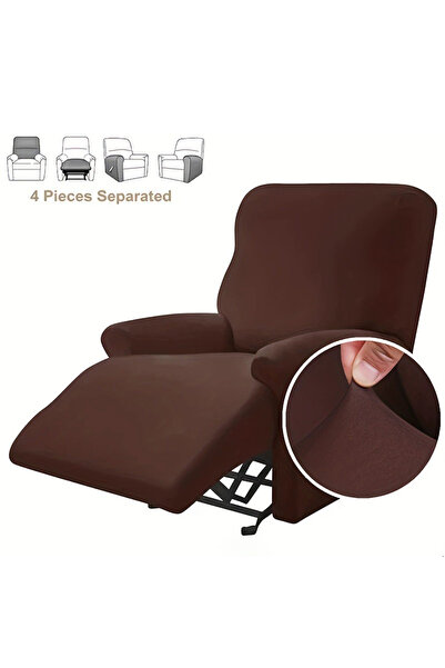 choice2 Brown Minimalist Style Milk Silk Chair Cover, Fully Wrapped Elastic H...