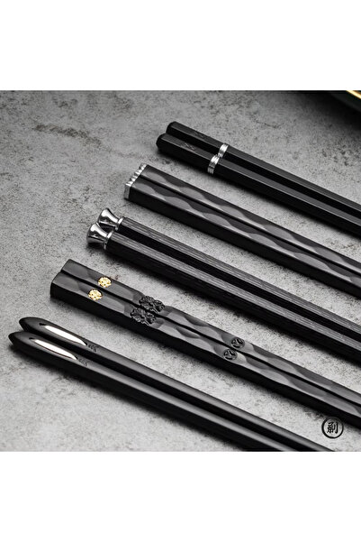 Choice 5 Pairs Black HHY 5Pairs High Quality Japanese Non-Slip Chopsticks Kor...