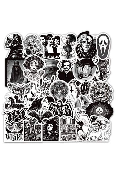 Choice 50pcs 50pcsBlack and white graffiti sticker goth black and white punk ...