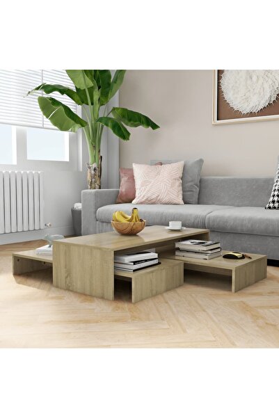 Concept Set de măsuțe de cafea suprapuse, stejar Sonoma, 100x100x26,5 cm, PAL