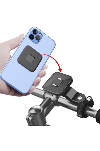 Choice حامل هاتف مغناطيسي أسود للدراجات الهوائية والجبلية، حامل هاتف للدراجات...